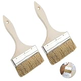 Malerpinsel, 2 Stück Lasurpinsel 100mm/125mm, Flachpinsel mit Holzstiel,...