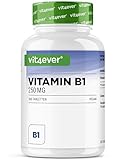Vitamin B1 (Thiamin) - 250 mg - 365 Tabletten - Premium: Thiamin Hydrochlorid -...