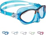 Cressi Moon Kid Mask - Schnorchelmaske für Kinder, Transparent Blau/Orange,...