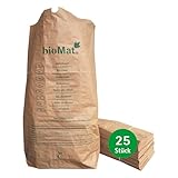 bioMat Kompostierbare Papiersäcke 120l aus Kraftpapier, 25 Papiertüten für...