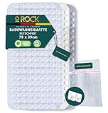 o ROCK Badewannenmatte Grün, 79 x 39cm - Badematte rutschfest mit 2...