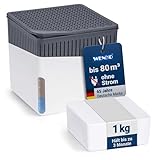 WENKO Raumentfeuchter Mod. Cube mit 1000 g Entfeuchter Granulat, für Räume bis...