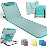 Onbest Bequeme Strandliege 165 cm lang - mit Verstellbarer Rückenlehne und...