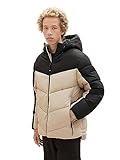 TOM TAILOR Denim Herren 1038858 Puffer-Jacke mit Kapuze, 12628-paving Stone, L