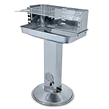 ACTIVA Edelstahl Holzkohle Säulengrill 'Pisa' mit 54 x 34 cm großen...