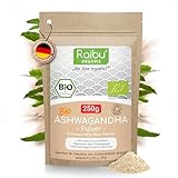 Raibu Ashwagandha Premium BIO Pulver (250g) I 100% ECHTES Ashwagandha Pulver I...