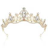 Raxfekro Krone Damen, Tiara Hochzeit, Krone Braut, Kristallkrone Strass Krone,...