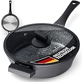 ZWIEGER Große Pfanne mit Deckel 28cm – Schmorpfanne 28 cm hoher Rand,...