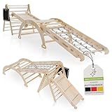 Juskys Kletterdreieck Movario Groß - Indoor Klettergerüst mit Rutsche &...