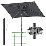 4smile Sonnenschirm Balkon 210x140 cm, Anthrazit – UV50+ rechteckig,...