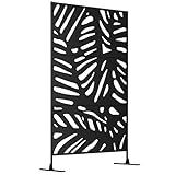 Outsunny Gartensichtschutz 122 x 198 cm Balkon Sichtschutz mit Ständer,...