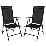 Montafox Klappstuhl Set Balkonstühle Alu Gartenstuhl Verstellbar Klappbar...