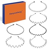Hanyousheng 6 Stück Metall Haarband, Schwarz Welle Metall Stirnband, Haarreifen...