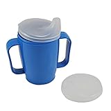 Schnabelbecher, tasse, Trinktasse mit Griff + 2 Deckel 4+12 mm, 250ml, blau