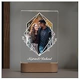 Geschenkfreude Acrylglas Bild mit Wunschname und Foto - Beleuchteter...
