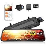 WOLFBOX G930 10'' Rückspiegel Kamera mit 5.8GHz WiFi, 4K Dash Cam Vorne und...