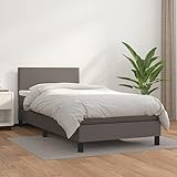 Willood Boxspringbett mit Matratze Grau 90x190 cm Kunstleder Kunstlederbett...