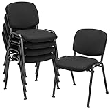 COSTWAY Konferenzstühle 5er Set, stapelbare Besucherstühle ohne Armlehnen,...