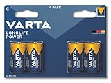 VARTA Batterien C Baby, 4 Stück, Longlife Power, Alkaline, 1,5V, ideal für...