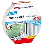 tesa Powerbond Montageband Transparent - doppelseitiges Klebeband -...