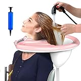 Aufblasbares Haarwaschbecken, tragbares Nachttisch-Dusch-Shampoo-Becken für...