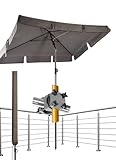 Menz Sonnenschirm Balkon - 3-IN-1 Sonnenschutz Balkon SET in Taupe, UPF 50+...