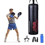 COSTWAY 20KG Boxsack-Set mit 10oz Boxhandschuhen und Springseil, Punchingsack...