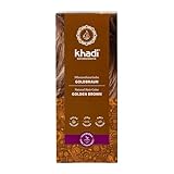 khadi GOLDBRAUN Pflanzenhaarfarbe, Haarfarbe für schillerndes Bernstein bis zu...
