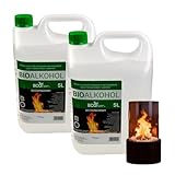 10 Liter Bioethanol ohne Geruch (2 x 5L Kanister) | Biobrennstoff für...