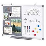 Swansea Whiteboard Magnettafel und Pinnwand Filz mit Aluminiumrahmen für...