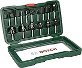 Bosch Accessories 15tlg. Hartmetall Fräser Set (für Holz, Ø-Schaft 8 mm,...