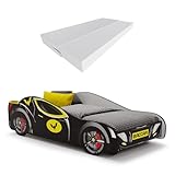 KOBI | BATCAR Kinderbett | Superheld | Für das Kinderzimmer | Autobett für...