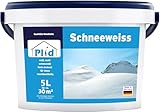 Plid® Schneeweiß Wandfarbe Weiß 5L [HOHE DECKKRAFT] - Weiße Wandfarbe...