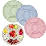 Hocadrv 4 Stück Snackteller Snackschale mit 5 Fächern Plastik Snackteller...