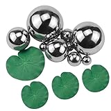 Rierousy Schwimmkugeln für Miniteich Silber Miniteich Deko 2-10cm mit 3...