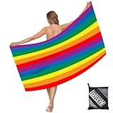 Strandtuch XXL 160x90cm,Regenbogen Mikrofaser Badetuch Saunatuch,Strandtücher...