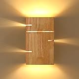 Holz Wandleuchte Innen, Vintage Wandlampe Up Down Licht, E27 Retro Industrial...