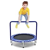 COSTWAY Ø 92cm Mini Trampolin, Fitness Trampolin faltbar, Kindertrampolin bis...