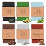 Seife Set Duschseife Männer, 6x100g Naturseife Festes Duschgel Seife...