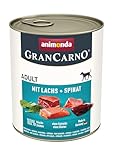 GranCarno Hunde Nassfutter mit Lachs + Spinat (6 x 800 g), Hundefutter nass ohne...