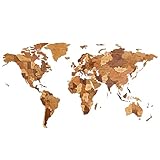 EWA Eco-Wood-Art Weltkarte Kinderzimmer – DIY 3-lagiges Puzzle Weltkarte...