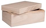 Rayher Hobby Rayher Aufbewahrungs-/Holz-Box mit Deckel, 20x12x9cm, Holzkiste,...