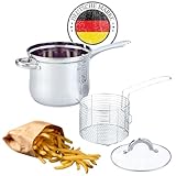 3.5L Frittiertopf Friteuse Frites Kochtopf Frittierpfanne Pommestopf mit...