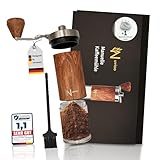 Nuvioo Kaffeemühle Manuell Holz mit stufenlos einstellbarem Keramikmahlwerk -8...