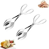 2 Stück Küchenzange Edelstahl Spaghettizange 26cm Salatzange, Poliert,...