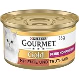 Gourmet PURINA GOURMET Gold Feine Komposition Katzenfutter nass, mit Ente und...