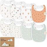 Baby Lätzchen für Jungen & Mädchen - 8er-Pack Bio Baumwolle Lätzchen zum...