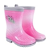 PERLETTI Rosa Gummistiefel für Kleine Mädchen - Pink Regen Stiefel Kleinkind...