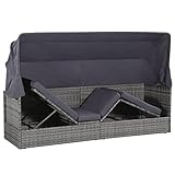 Hommdiy Gartensofa mit Sonnendach Sonnenliege Gartenliege Lounge Gartenbank...