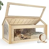 noviclass® Hamsterkäfig Glas Theodore - Hamstervilla aus Lindenholz und...